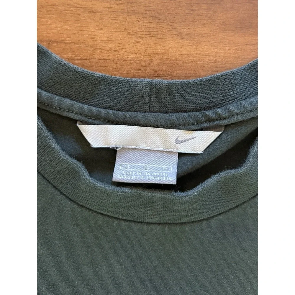 Vintage Nike Shirt Short Sleeve Y2K Stripe Embroidered Swoosh Black Men's XL - Picture 3 of 8